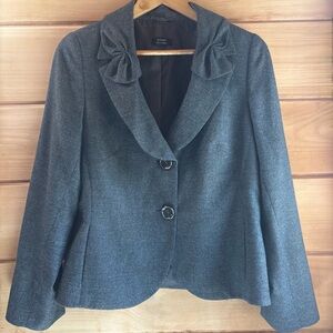Basler Black Label Gray Blazer with Bow Collar. Size 10